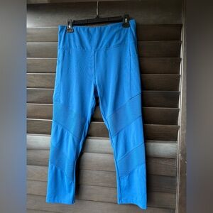 Cali Active Bright Blue XL Workout Leggings Side Pockets Capri Length Cropped